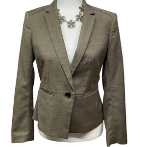 Ann Taylor Taupe With Olive Hue Blazer